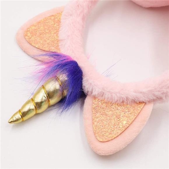 Unicorn Earmuffs for Girls Kids Women Soft Plush Ear Warmers Winter Ear Muffs - Picture 5 of 7